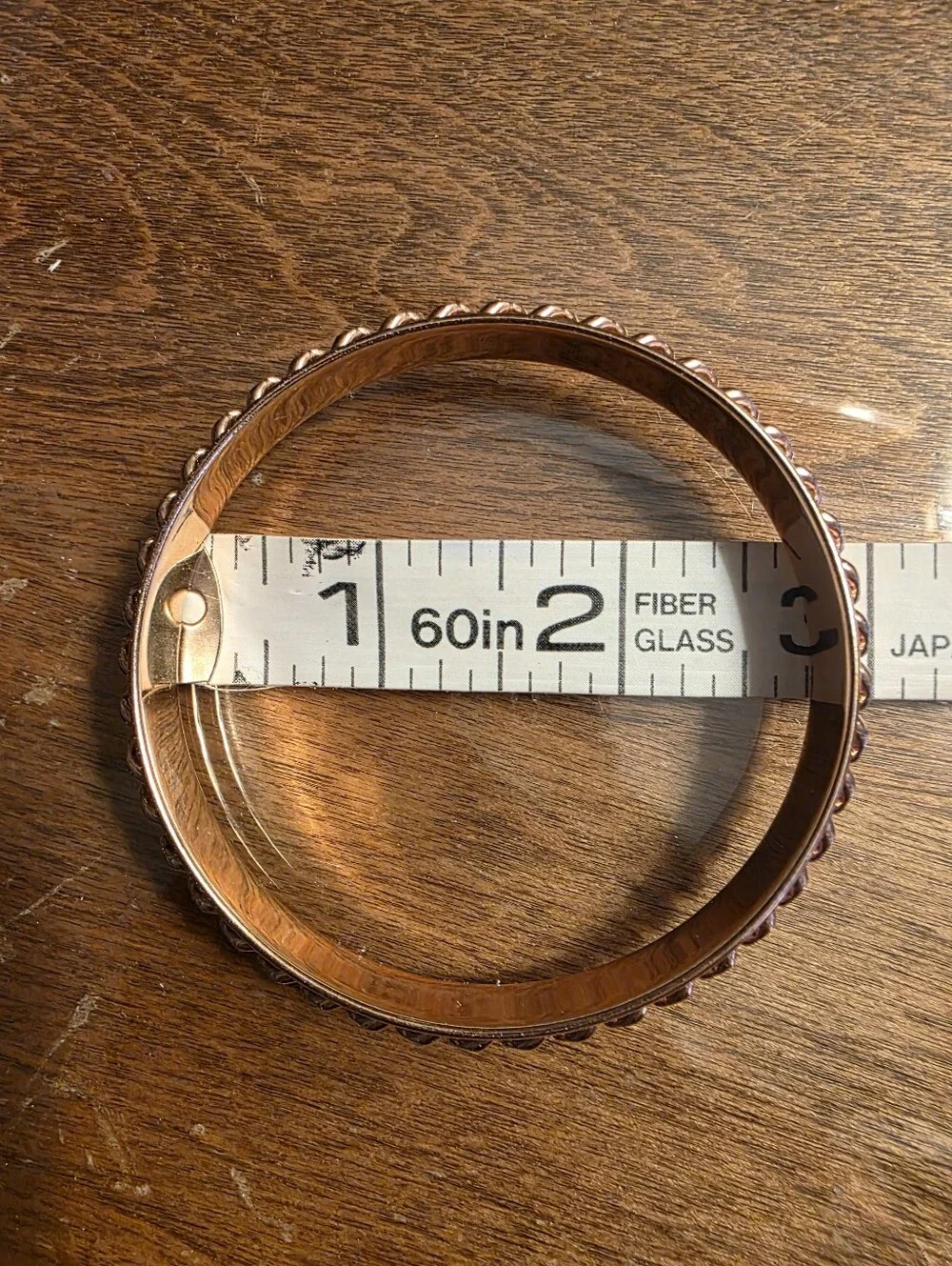Milor Italy Rose Gold Tone Chain Detail Bangle Bracelet